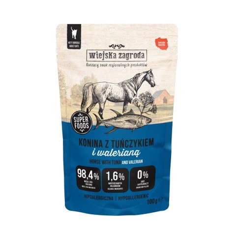 Wiejska Zagroda Fileciki Konina z tuńczykiem i walerianą 12 x 100g 1,2kg