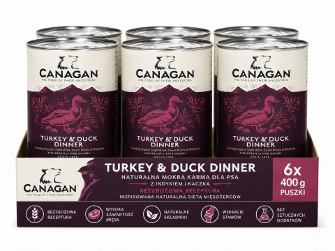 ZESTAW Canagan Turkey & Duck 6X400g Karma Mokra dla Psa Indyk Kaczka 2,4KG