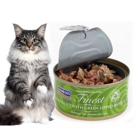 ZESTAW Fish4Cats Filety Tuńczyk z Omułkiem Zielonowargowym 20x70g dla Kota