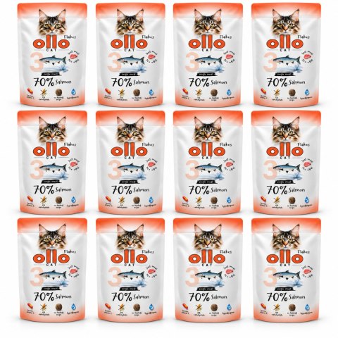 ZESTAW OLLO CAT - Łosoś 12X85g Nr 3 - MOKRA KARMA DLA KOTA