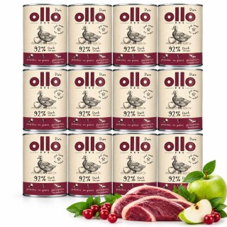 ZESTAW Ollo pure duck karma mokra kaczka 12X850 kg