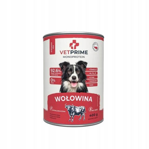 ZESTAW VETPRIME Mr. Bro Wołowina z jabłkiem 400g - Monoproteinowy zestaw