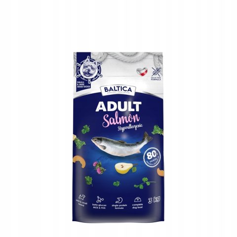 Zestaw BALTICA ADULT SALMON HYPOALLERGENIC 3KG KARMA DLA MAŁYCH RAS XS/S
