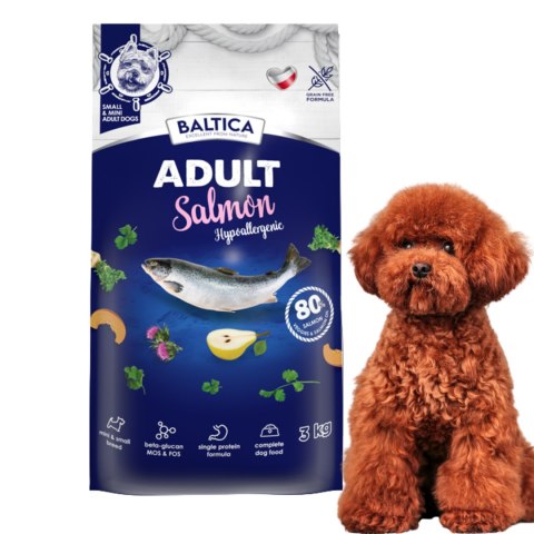 Zestaw BALTICA ADULT SALMON HYPOALLERGENIC 3KG KARMA DLA MAŁYCH RAS XS/S