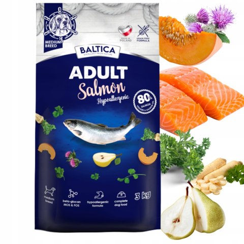 Zestaw BALTICA ADULT SALMON HYPOALLERGENIC 3KG KARMA DLA MAŁYCH RAS XS/S