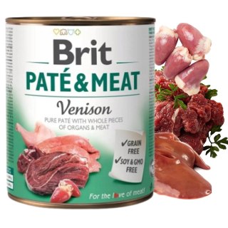 Zestaw - BRIT PATE&MEAT VENISON 24x800g bezzbożowa karma dziczyzna