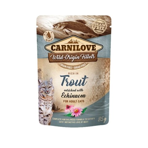 Zestaw - CARNILOVE CAT POUCH TROUT&ECHINACEA 12x85g