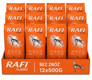 Zestaw Dolina Noteci Rafi Classic 12x500g bezzbożowa karma mokra dla psa