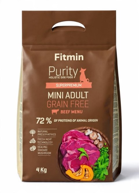 Zestaw Fitmin PURITY Adult Mini Beef 4KG karma półmiękka dla małych ras