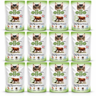 Zestaw OLLO CAT Wołowina i Kaczka 85 g Nr 8 - Mokra Karma dla Kota 70% Mięsa