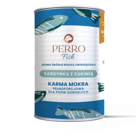 Zestaw Perro Fish Sardynka z Cukinią 6x400g Karma Mokra dla Psa Monobiałkowa