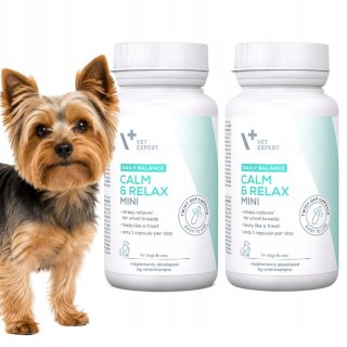 Zestaw Vet Expert Calm Relax Mini 30 kapsułek na stres dla psa i kota Twist-Off