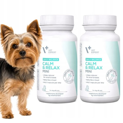 Zestaw Vet Expert Calm Relax Mini 30 kapsułek na stres dla psa i kota Twist-Off