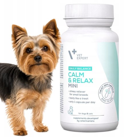 Zestaw Vet Expert Calm Relax Mini 30 kapsułek na stres dla psa i kota Twist-Off