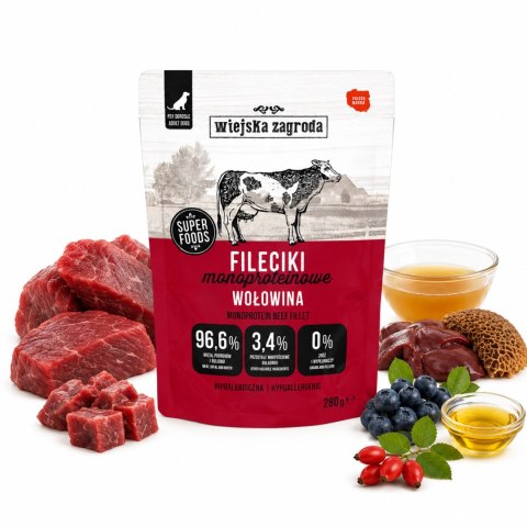 Zestaw Wiejska Zagroda Karma mokra dla psa Fileciki Wołowina indyk jeleń 6x280g