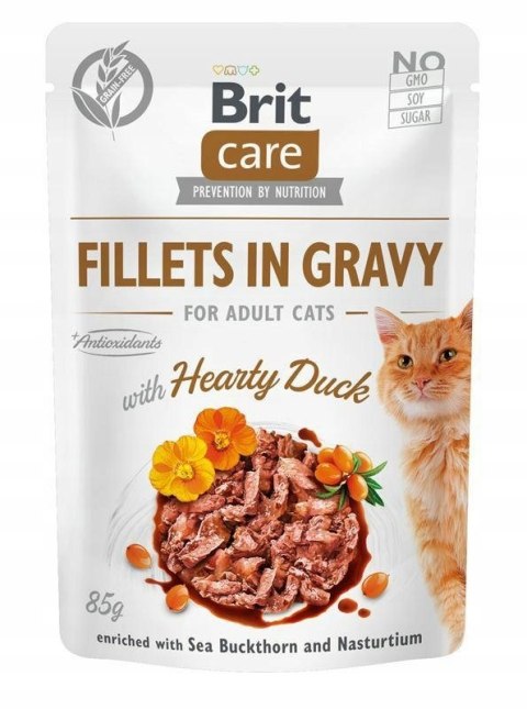 BRIT CARE CAT FILLETS IN GRAVY HEARTY DUCK POUCH saszetka 85g