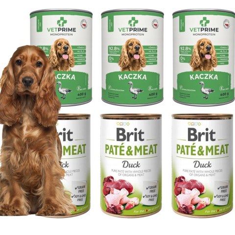 BRIT PATE MEAT DUCK VETPRIME MONO KACZKA 6X400 PAKIET PRÓBNY