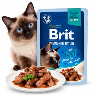 BRIT Premium by Nature Wołowina w Sosie Mokra Karma dla Kota Fillets 85g