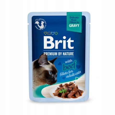 BRIT Premium by Nature Wołowina w Sosie Mokra Karma dla Kota Fillets 85g