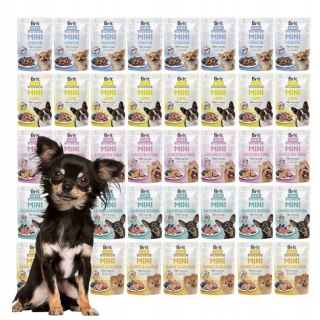 Brit Care Mini Pouch 40x85 MEGA ZESTAW ZAPAS Saszetki karma dla miniaturki