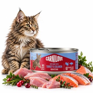 CARNILOVE CAT CAN TURKEY&SALMON KITTENS 100g KOCIAK
