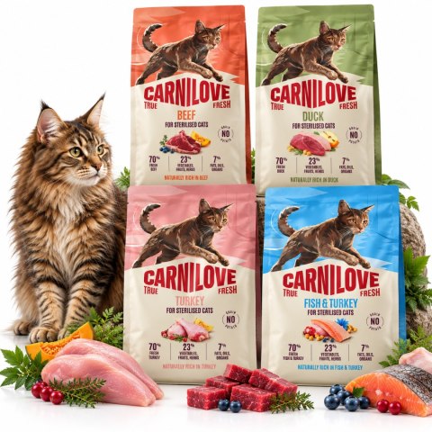 Carnilove TRUE FRESH dla Kotów Sterylizowanych - Zestaw 4 Smaków