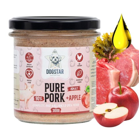 DOGSTAR - PURE - Wieprzowina z jabłkiem 300g