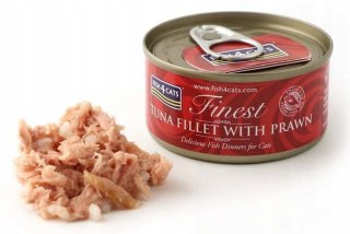 Fish4Cats - Filety Tuńczyka z Krewetkami - Karma mokra dla kota 70g