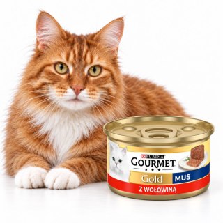 GOURMET GOLD Mousse wołowina 85g karma mokra dla kota