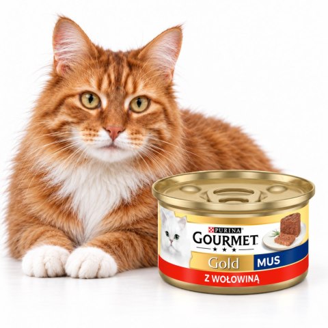 GOURMET GOLD Mousse wołowina 85g karma mokra dla kota