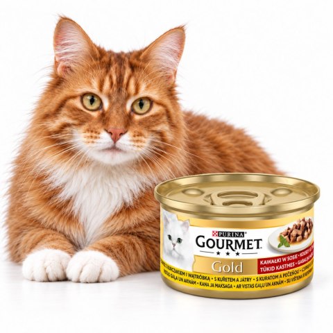 GOURMET GOLD z Wątróbką i Kurczakiem kawałki w sosie 85g