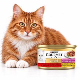 Gourmet GOLD Podwójna przyjemność z wołowiną i kurczakiem 85g