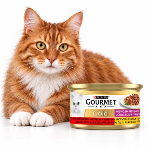 Gourmet GOLD Podwójna przyjemność z wołowiną i kurczakiem 85g