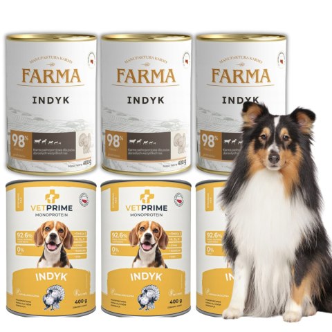 KARMA MONOBIAŁKOWA ZESTAW PRÓBNY INDYK 6X400 FARMA VETPRIME