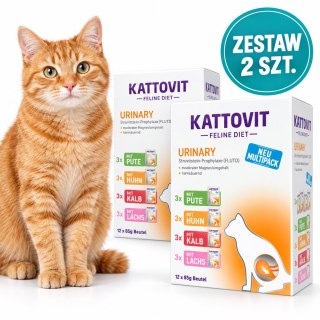 KATTOVIT Urinary 24x85g kurczak cielęcina łosoś 2(12x85)