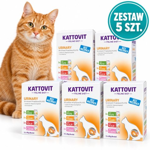 KATTOVIT Urinary 60x85g kurczak cielęcina łosoś 5 (12x85)