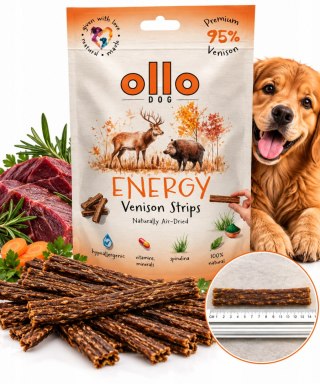 Ollo Mięsne paski - Energy Venison Strips 80g - Dziczyzna