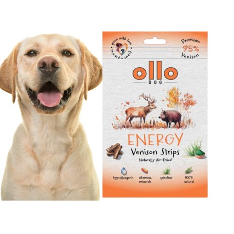 Ollo Mięsne paski - Energy Venison Strips 80g - Dziczyzna