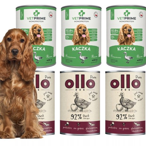 PAKIET PRÓBNY OLLO MONOPROTEINOWA KACZKA VETPRIME MONO DUCK 6X400