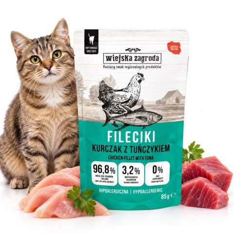 Pakiet Próbny Wiejska Zagroda Karma Mokra Kot Fileciki MIX 12x85g 6 Smaków