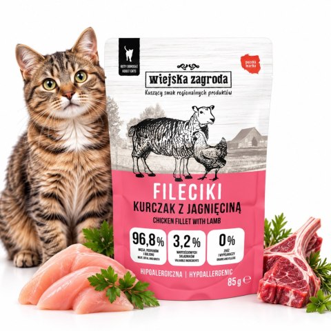 Pakiet Próbny Wiejska Zagroda Karma Mokra Kot Fileciki MIX 12x85g 6 Smaków