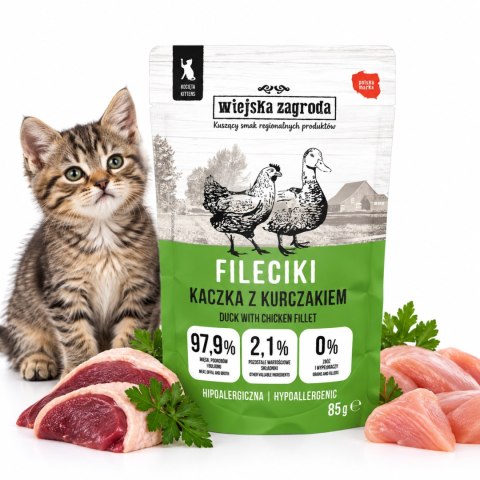 Pakiet Próbny Wiejska Zagroda Karma Mokra Kot Fileciki MIX 12x85g 6 Smaków