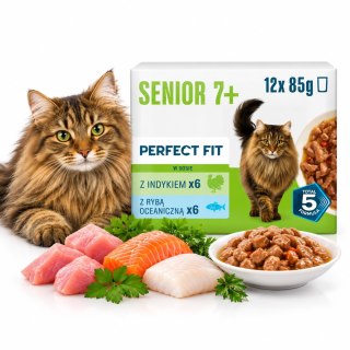 Perfect Fit Senior 7+ 12x85g Karma Mokra dla Kota Seniora Mix w Sosie