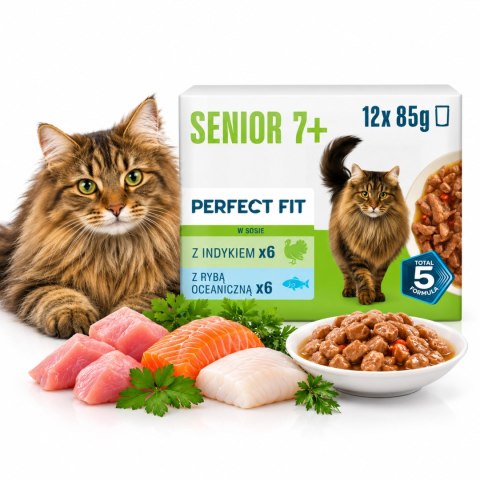 Perfect Fit Senior 7+ 12x85g Karma Mokra dla Kota Seniora Mix w Sosie