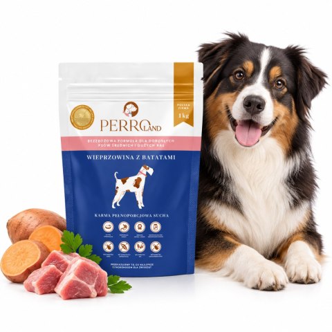 Perro Wieprzowina z batatami 3X1 kg karma sucha bezzbożowa dla psa