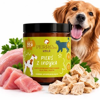 Perroland Voila Pierś z indyka liofilizowany przysmak dla psa i kota 50g
