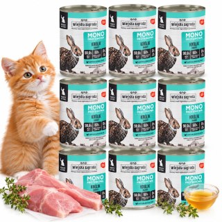 Wiejska Zagroda kociak Monoproteinowy Królik 9X400g
