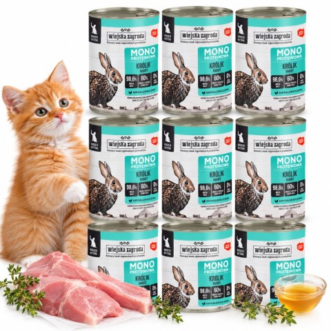 Wiejska Zagroda kociak Monoproteinowy Królik 9X400g