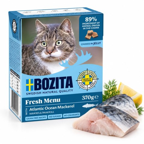 ZESTAW Bozita mokra karma dla kota makrela w galaretce 3X370 g
