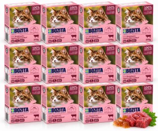 ZESTAW Bozita w galarecie z siekaną wołowiną 12X370g mokra karma kartonik
